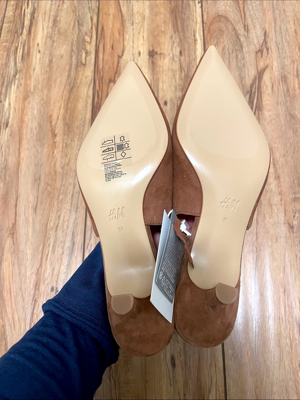 NWT H&M Pointed Suede Slingbacks in Brown - Picture 9 of 9